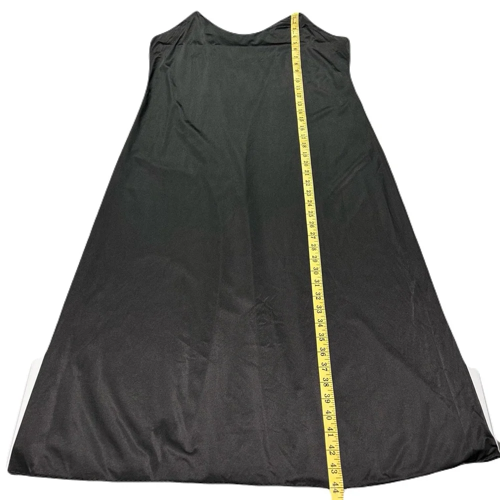 Vanity Fair‎ Long Full Slip Dress Size 40 Black Satin Nylon Vintage 90s USA